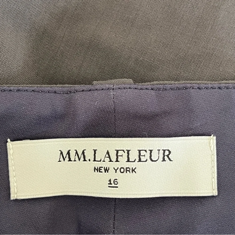 M.M. LaFleur Chester Pant Size 16 in Fig Brown, 100% Wool Cropped Stretch Office